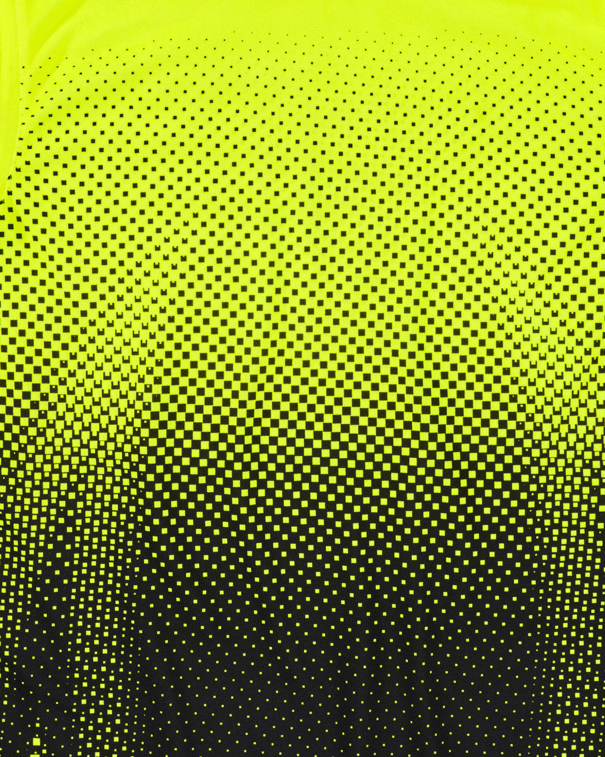 Close-up of neon fabric and reflective trim on STRAUSS Enhanced Visibility Performance T-Shirt e.s.t:aktik in neon yellow and black