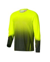STRAUSS Enhanced Visibility Performance Long Sleeve Shirt e.s.t:aktik in neon yellow and black on a plain product background