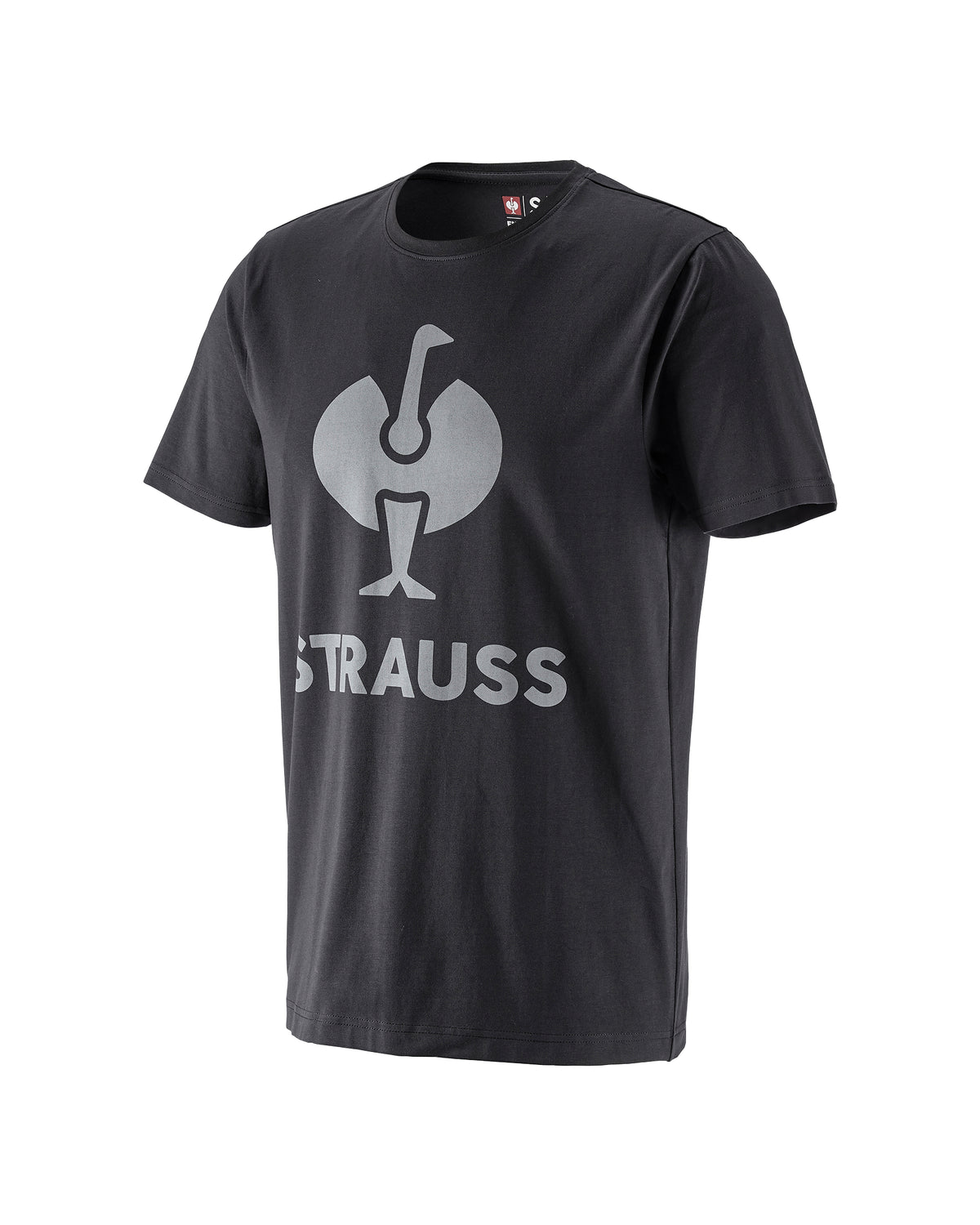 STRAUSS T-Shirt e.s.concrete in black on a plain product background