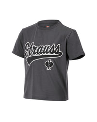Kids' STRAUSS Artwork T-Shirt e.s.e:pic in carbon gray on a plain product background
