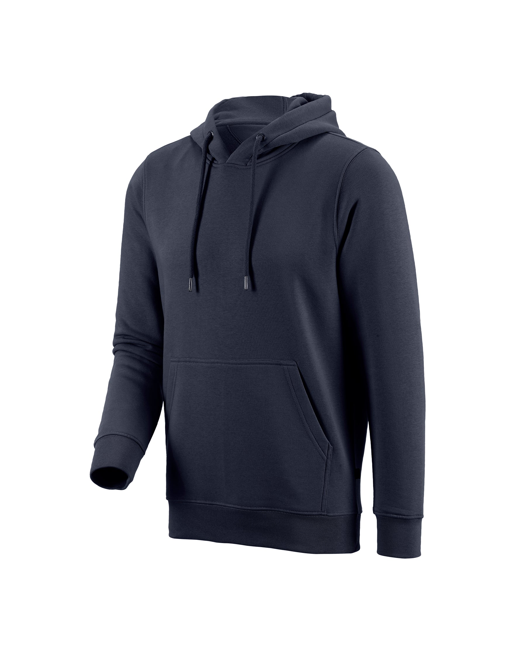 STRAUSS cotton-poly hoodie in nero blue, front view