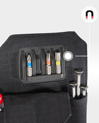 Black STRAUSS e.s.tool concept nails and screws bag on a belt.