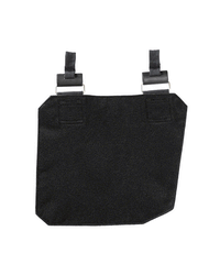 Close-up of pockets, loops, clips, and reinforced stitching on the black STRAUSS e.s.tool concept multipocket.