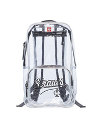 Clear STRAUSS e.s.e:pic backpack with shoulder straps and transparent storage compartments.