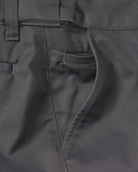 Close-up of chino fabric and seams on Chino Pants e.s.e:pic in carbon gray