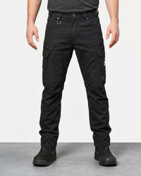 Cargo Work Pants e.s.vintage in black worn by a model, front view