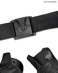 Close-up of the palm grip, fingers, and cuff on the black STRAUSS e.s.trail light graphic mechanic gloves.
