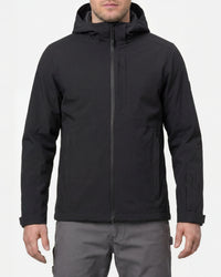 STRAUSS e.s.trail pure 3-in-1 functional snow jacket in black worn, front view