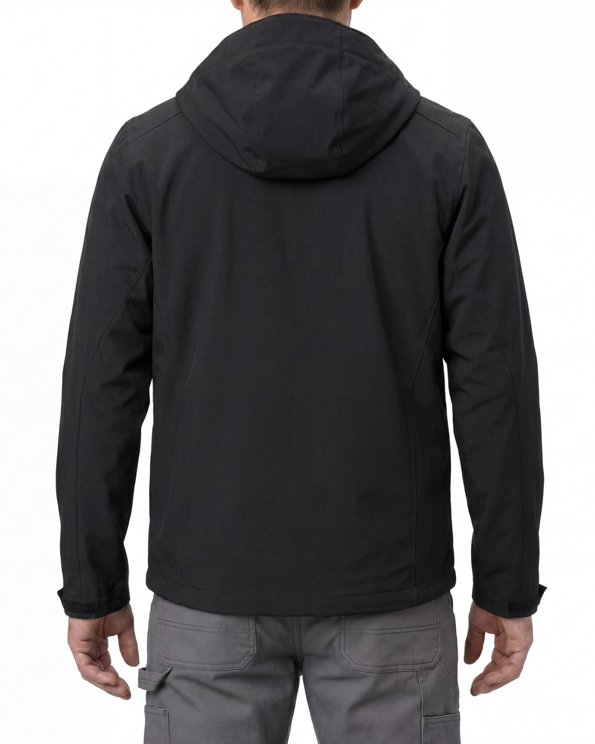 STRAUSS e.s.trail pure 3-in-1 functional snow jacket in black worn, back view