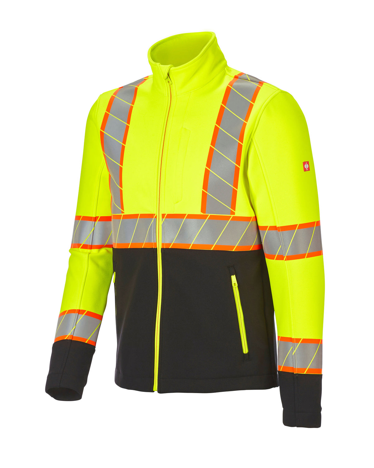 STRAUSS Class 2 high visibility softshell jacket in neon yellow and black