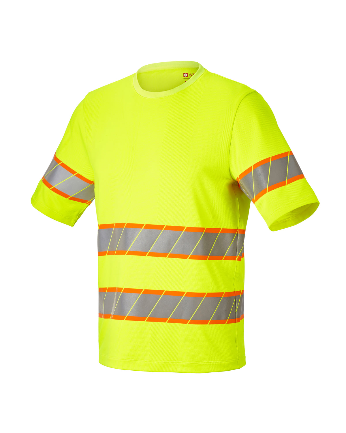 STRAUSS Class 2 High Visibility T-Shirt in neon yellow on a plain product background