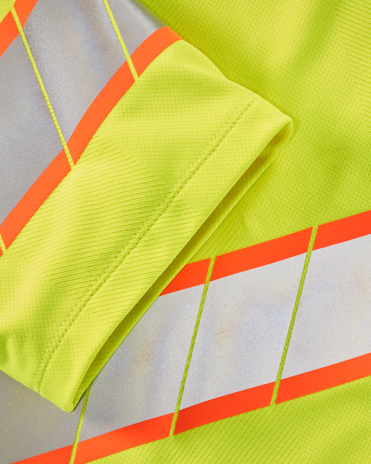 Reflective striping and fluorescent fabric on the STRAUSS Class 2 High Visibility T-Shirt in neon yellow