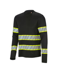 STRAUSS Enhanced Visibility Long Sleeve Shirt in black on a plain product background