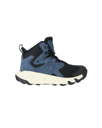 STRAUSS Rimini 6-inch Soft Toe Boot in Oxid blue and Cream, side profile view