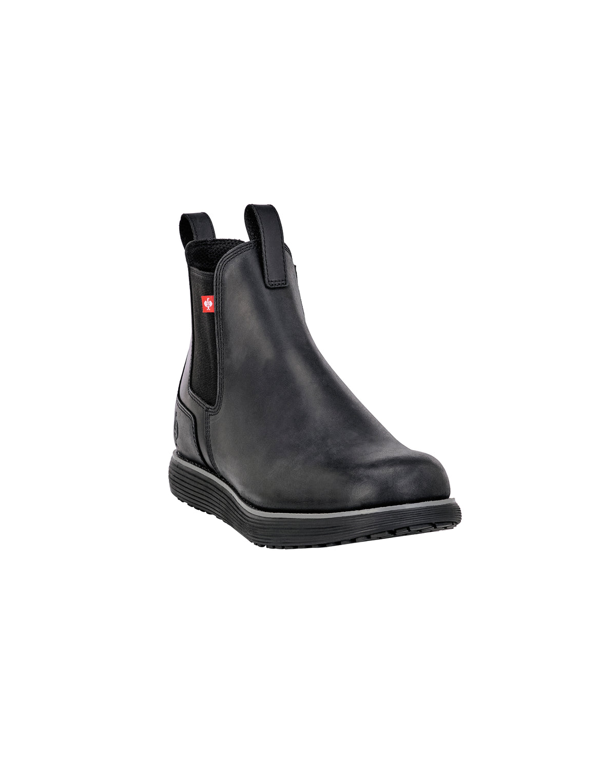 STRAUSS Amarillo 6-inch Soft Toe Chelsea Boot in Black, front three-quarter view