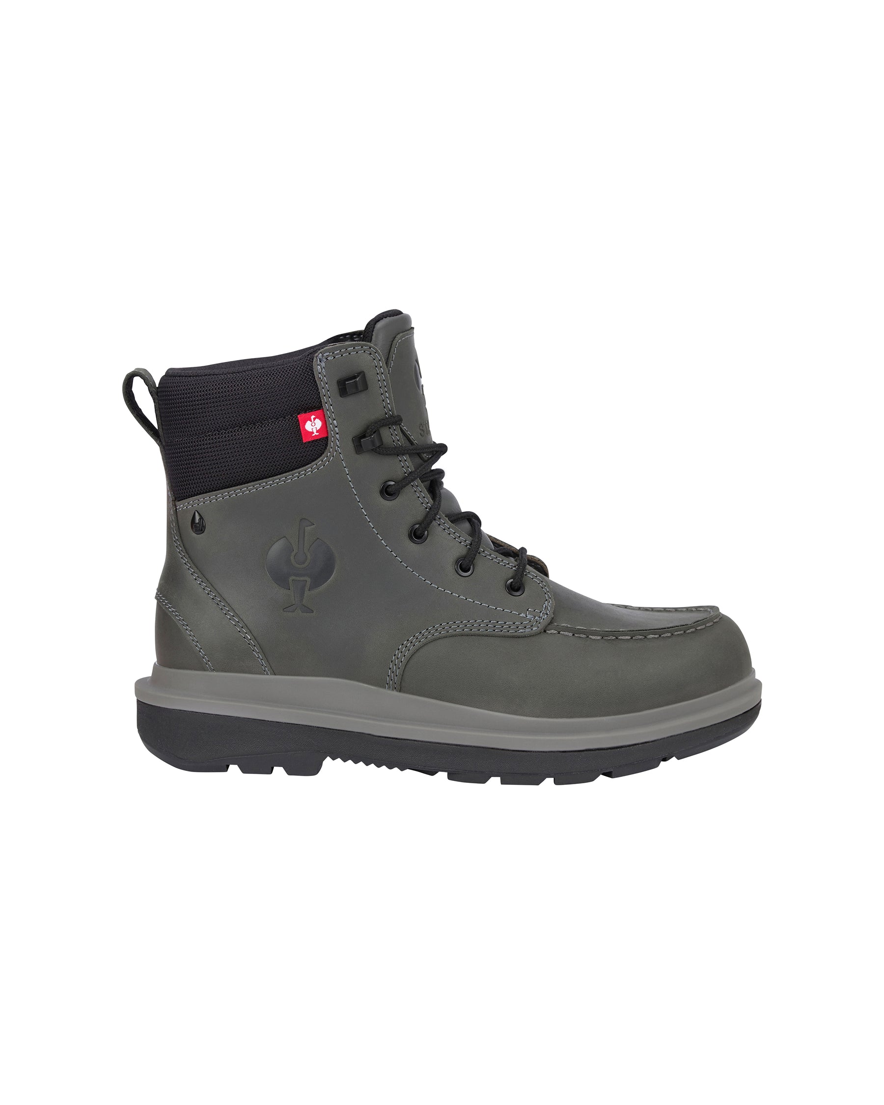 STRAUSS Ridgewood 6-inch Soft Toe Boot in Carbon gray, side profile view