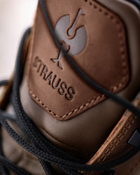 Close-up of the Ridgewood 6-inch Soft Toe Boot upper and laces