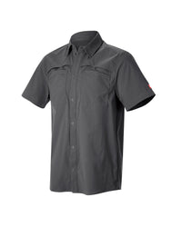 STRAUSS e.s.taktik Stretch Ripstop Short Sleeve Work Shirt in carbon gray on a plain product background
