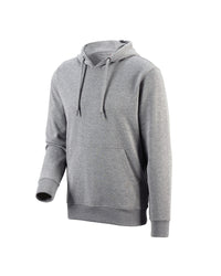 STRAUSS cotton-poly hoodie in gray melange, front view