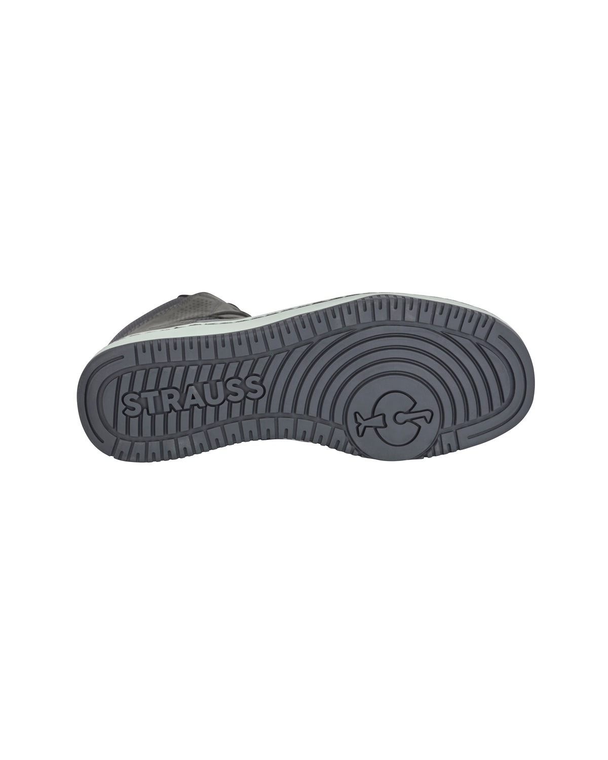 Outsole tread view of the STRAUSS Eindhoven 6-inch Steel Toe Work Boot in Carbon gray