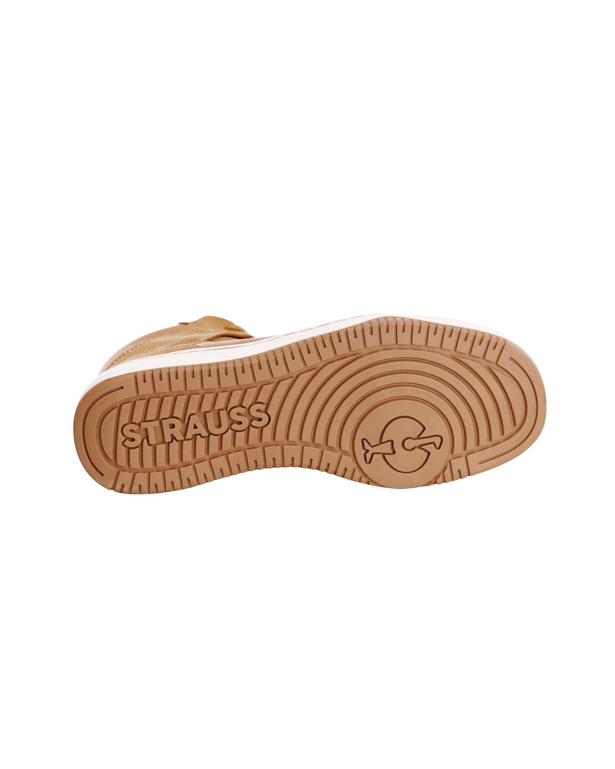 Outsole tread view of the STRAUSS Eindhoven 6-inch Steel Toe Work Boot in Almond brown