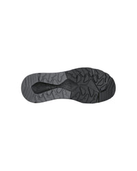 Outsole tread view of the STRAUSS Harlem Composite Toe Work Shoe in Black