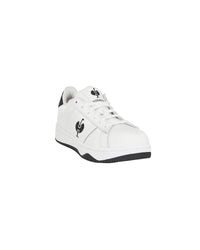 STRAUSS Philly Steel Toe Work Shoe in White and Black, front three-quarter view