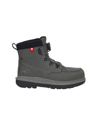 STRAUSS Woodside 6-inch Steel Toe Work Boot in Carbon gray, side profile view