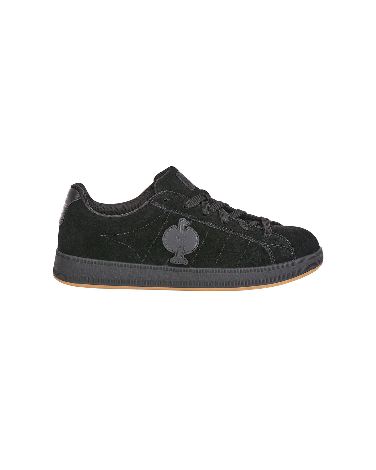 STRAUSS Tampa Steel Toe Work Shoe in Black, side profile view