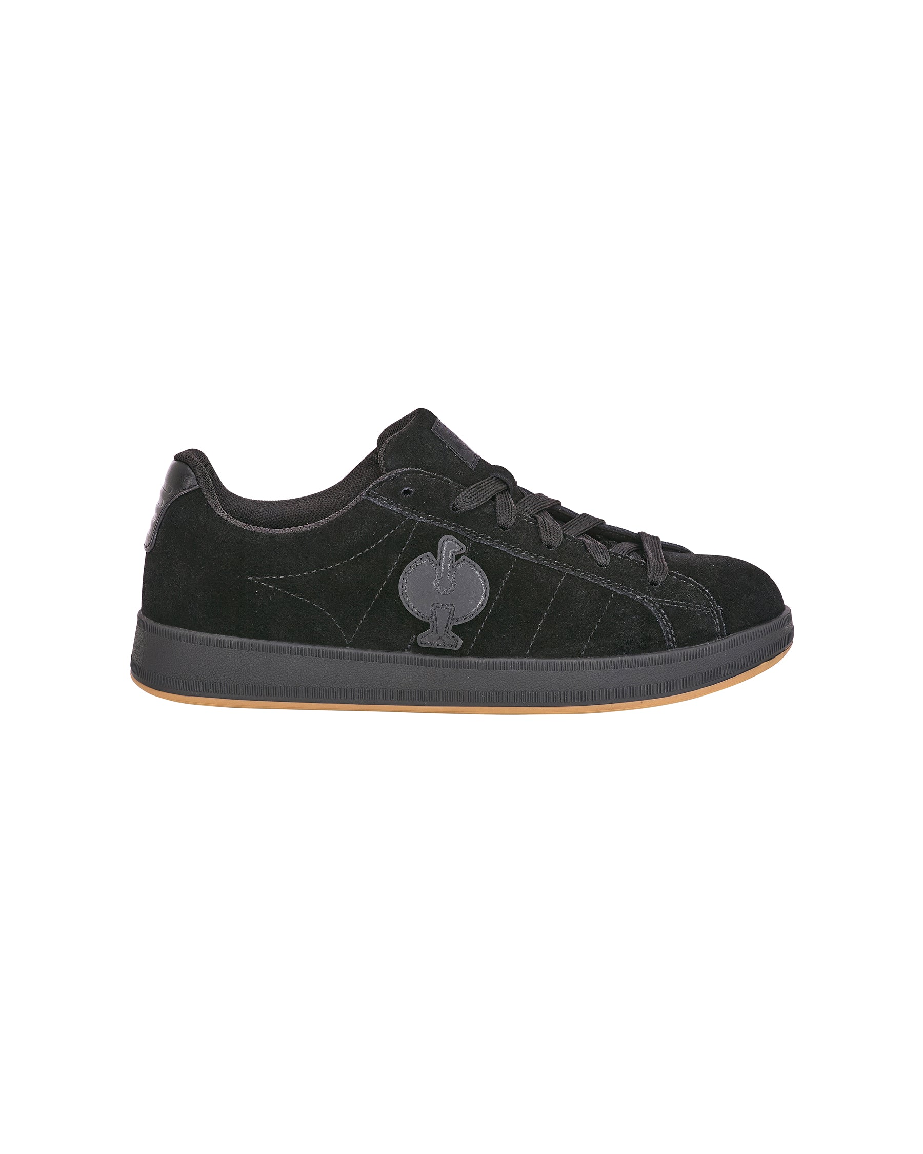 STRAUSS Tampa Steel Toe Work Shoe in Black, side profile view