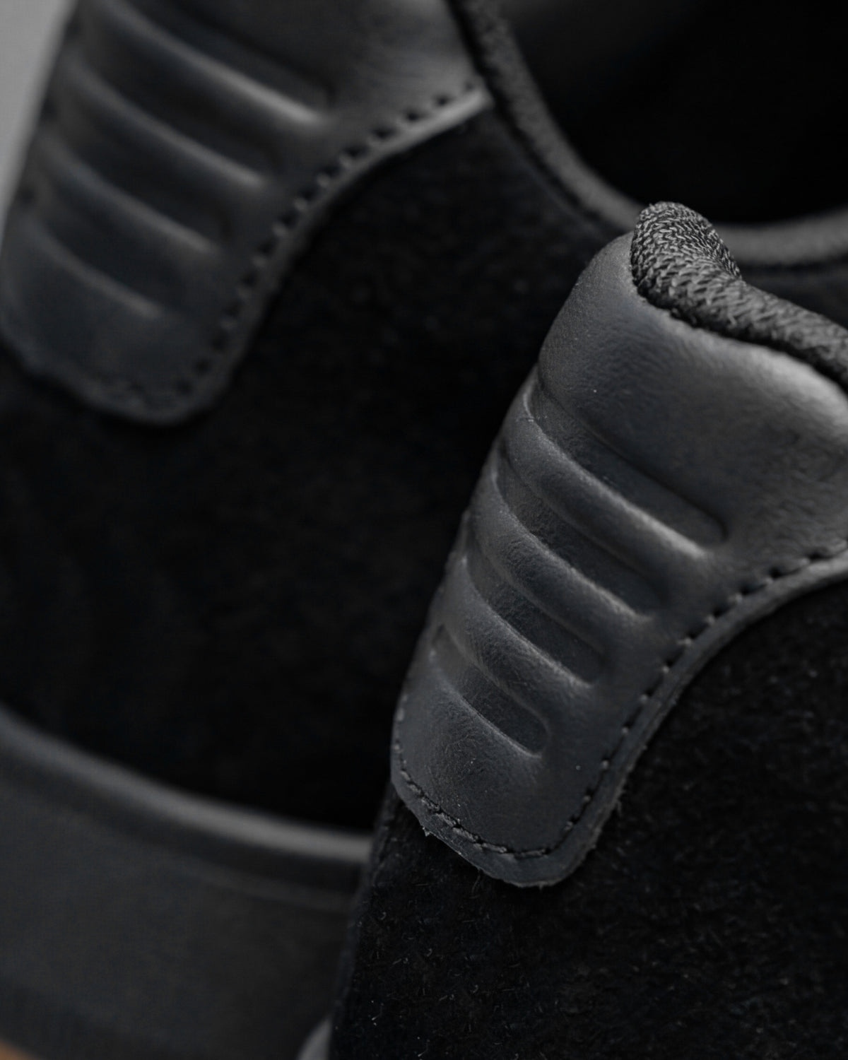 Close-up of the Black Tampa Steel Toe Work Shoe material