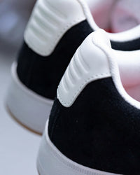 Close-up of the Black and Light beige Tampa Steel Toe Work Shoe material