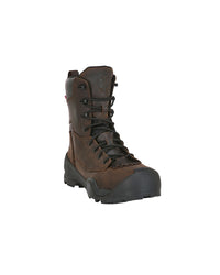 STRAUSS Edmonton 8-inch Steel Toe Work Boot in Brown, front three-quarter view