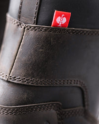 Close-up of the Brown Edmonton 8-inch Steel Toe Work Boot material