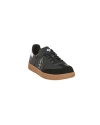 STRAUSS Brooklyn Steel Toe Work Shoe in Black and White, front three-quarter view