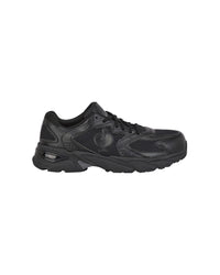STRAUSS St. Louis Composite Toe Work Shoe in Black, side profile view