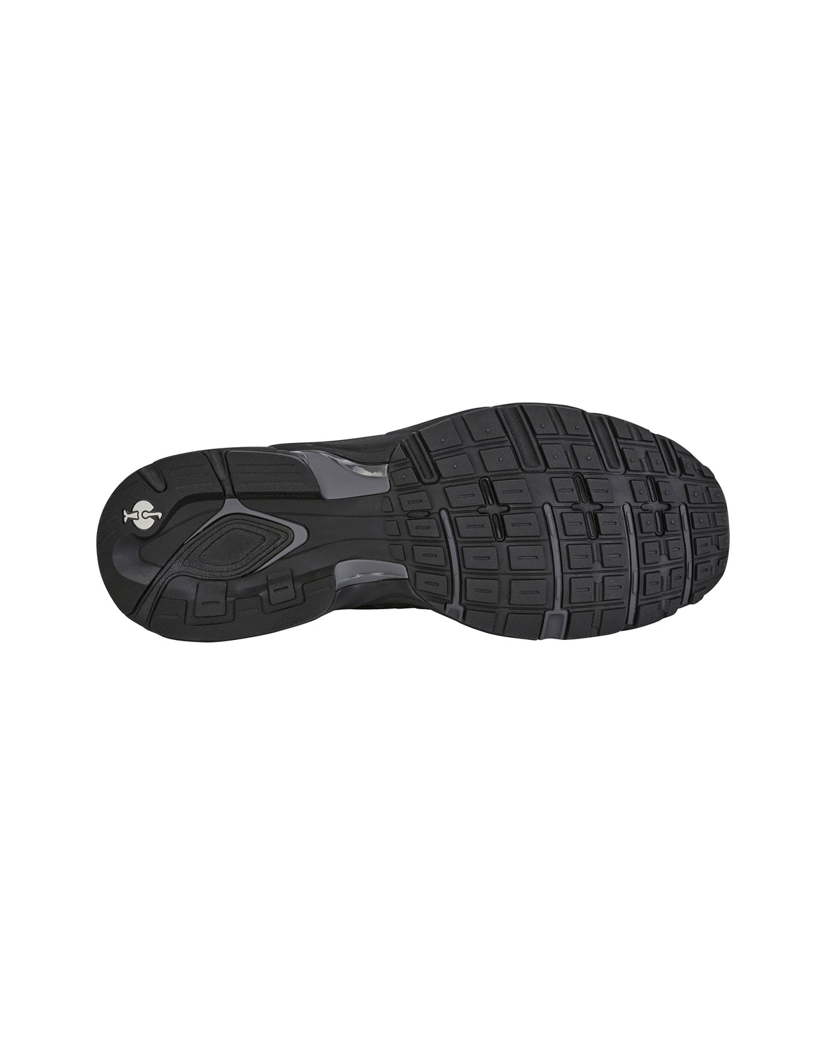 Outsole tread view of the STRAUSS St. Louis Composite Toe Work Shoe in Black