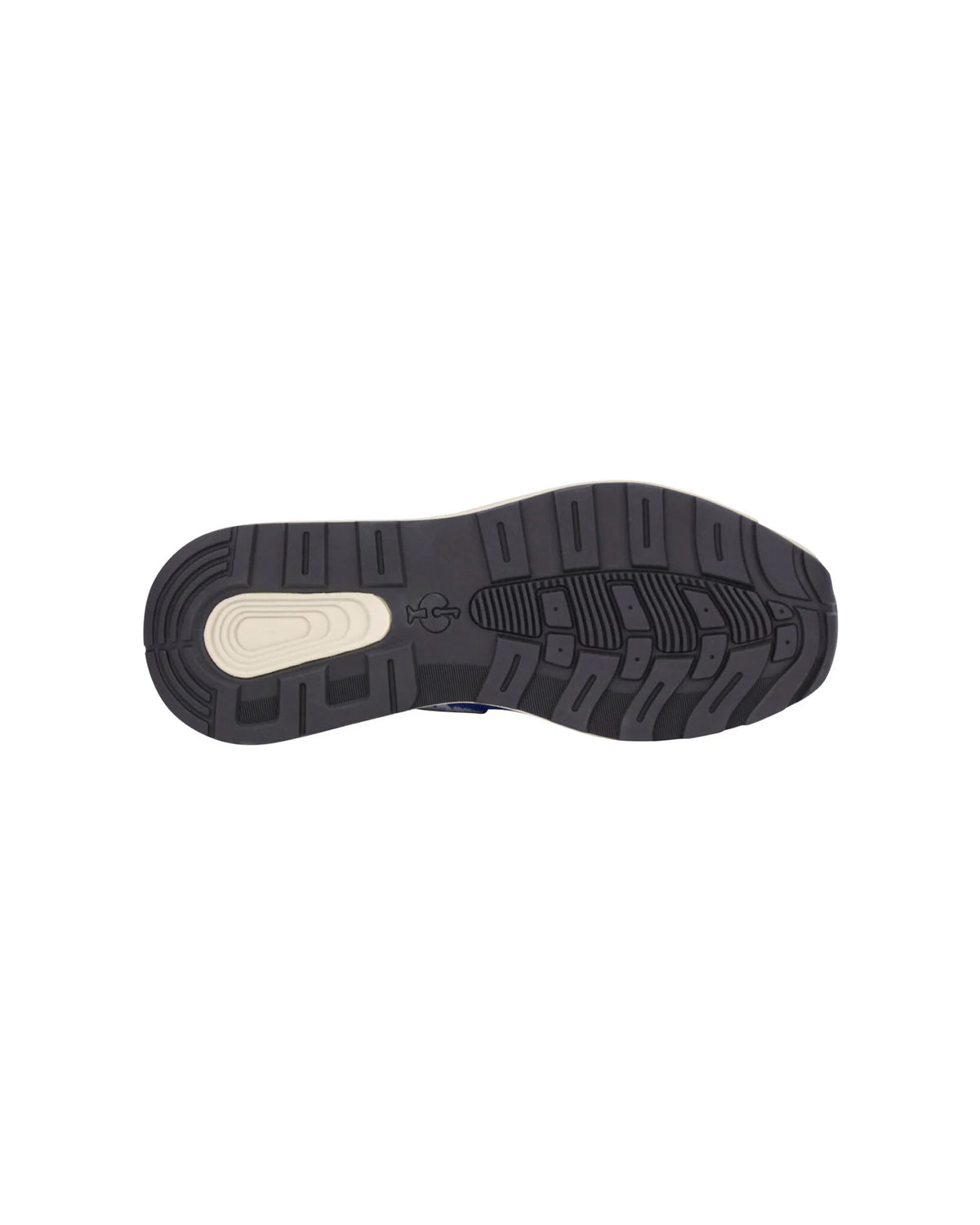 Outsole tread view of the STRAUSS Canberra Steel Toe Work Shoe in Gentian blue