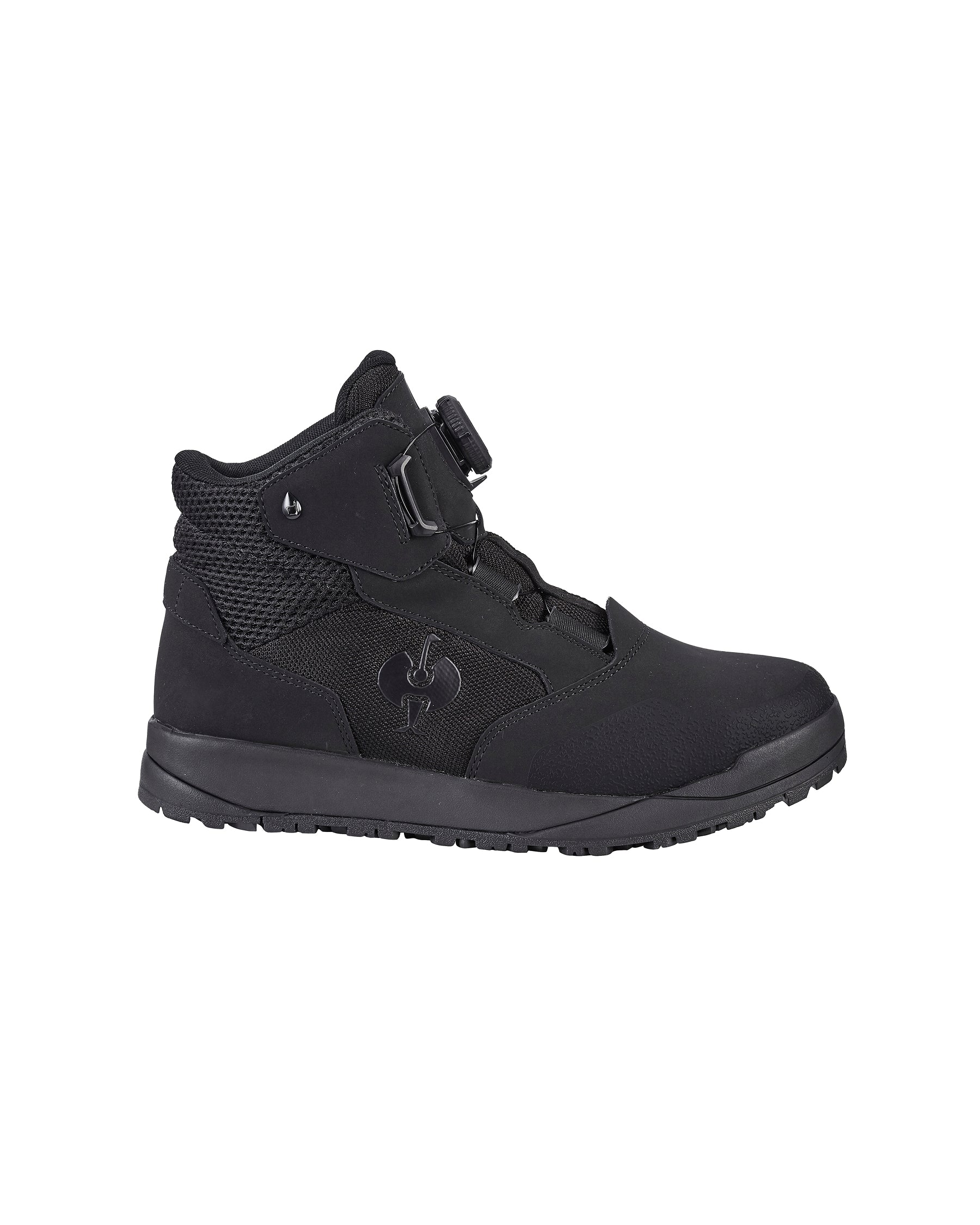 STRAUSS Murcia 6-inch Steel Toe Work Boot in Black, side profile view