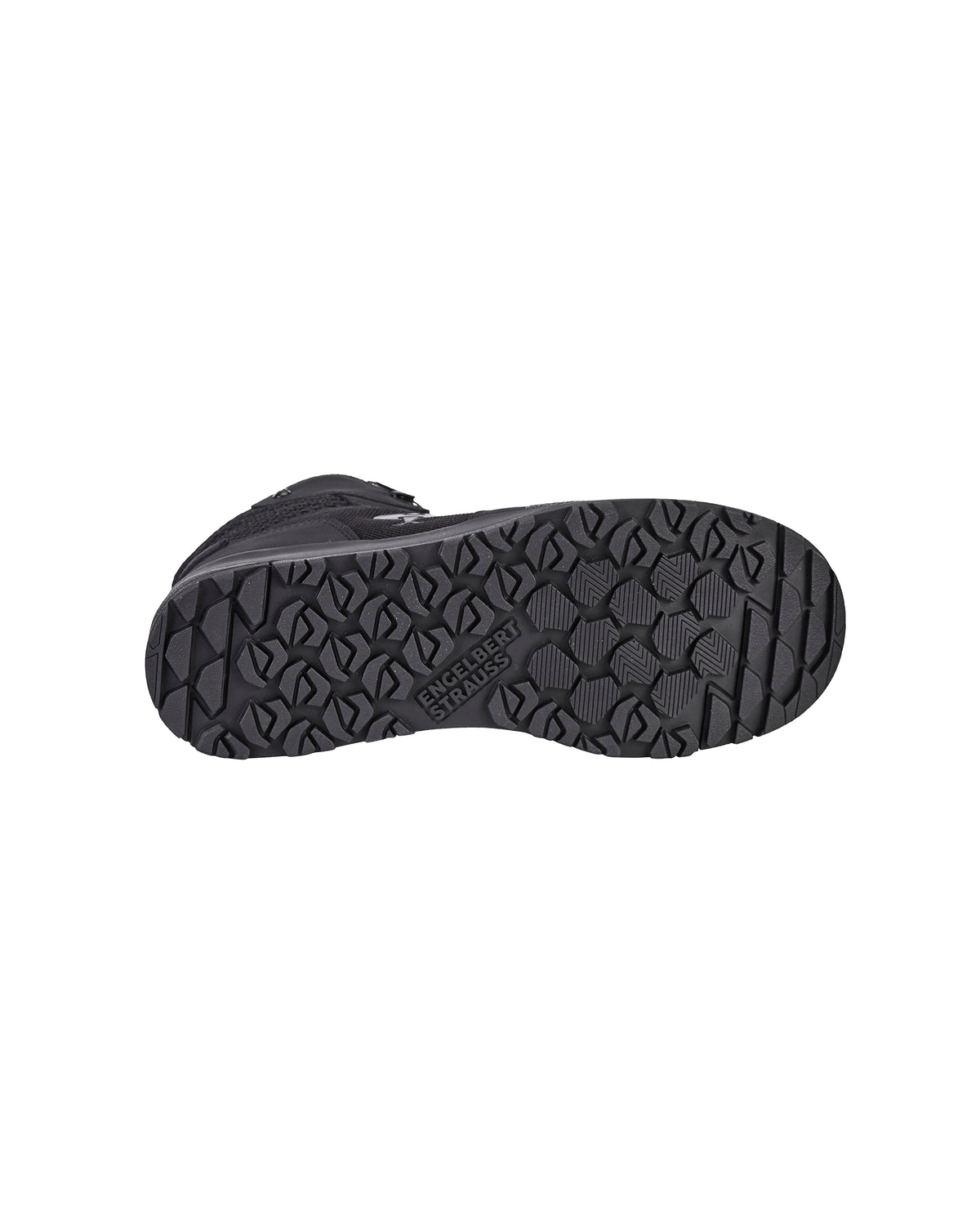 Outsole tread view of the STRAUSS Murcia 6-inch Steel Toe Work Boot in Black