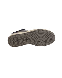 Outsole tread view of the STRAUSS Eindhoven Steel Toe Work Shoe in Nero blue and Stone gray