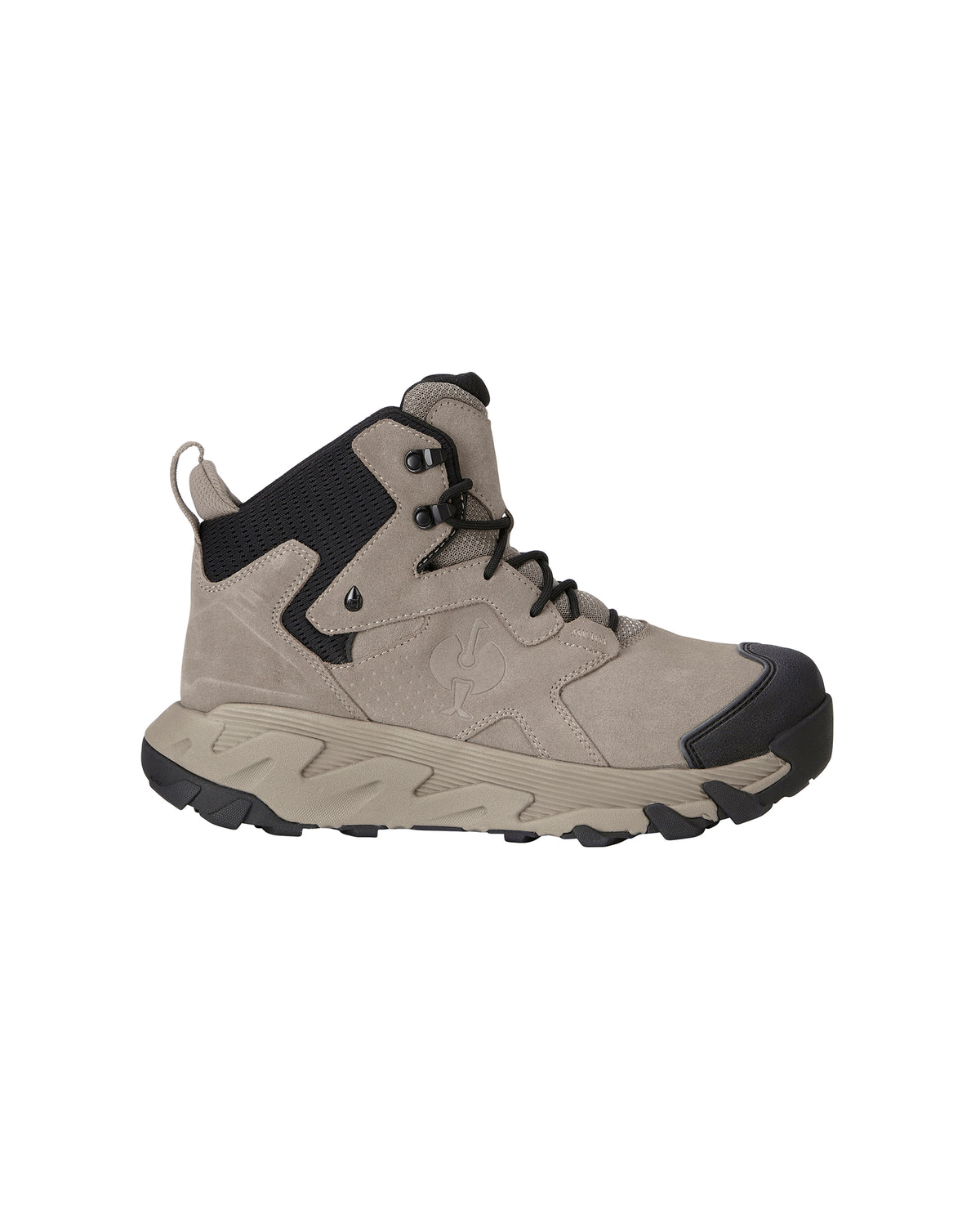 STRAUSS Turin 6-inch Aluminum Toe Work Boot in Dolphin gray, side profile view
