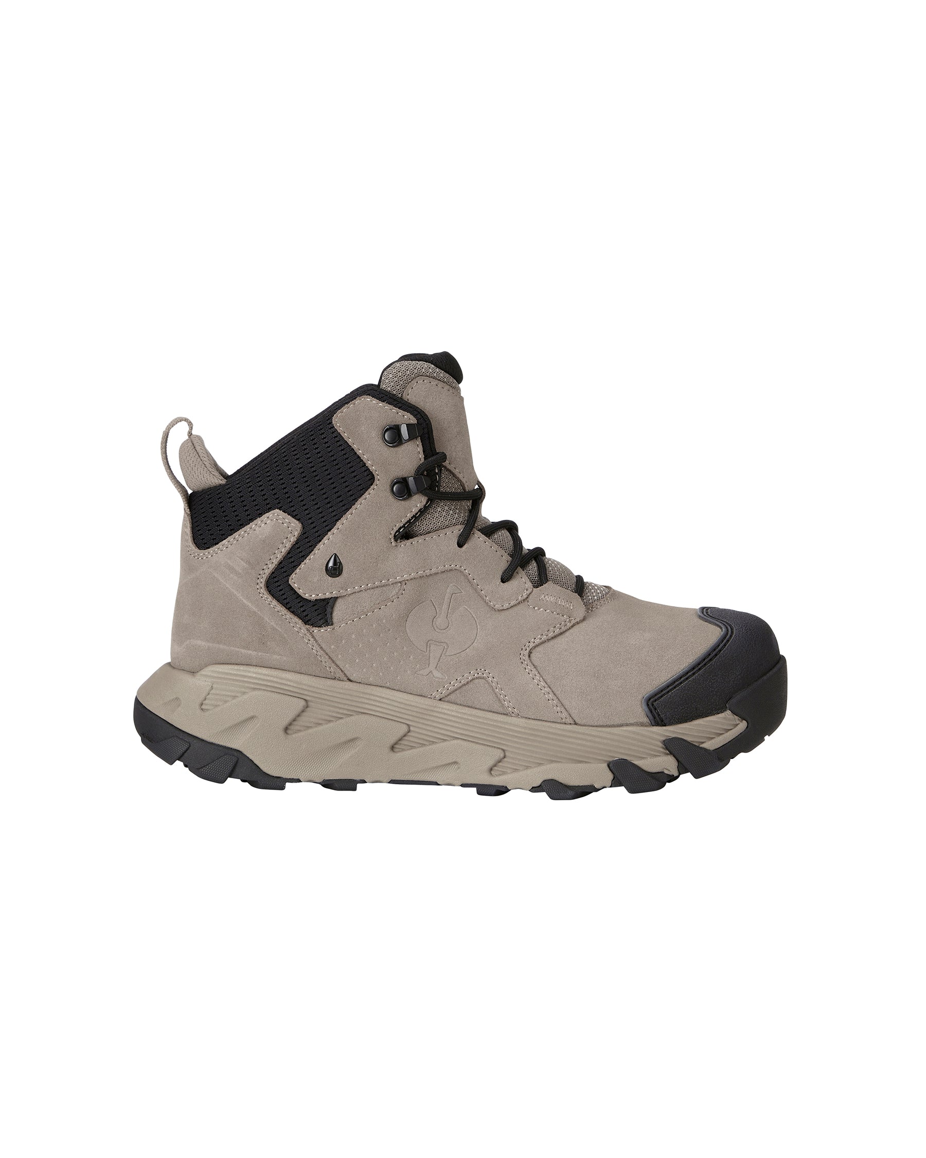 STRAUSS Turin 6-inch Aluminum Toe Work Boot in Dolphin gray, side profile view