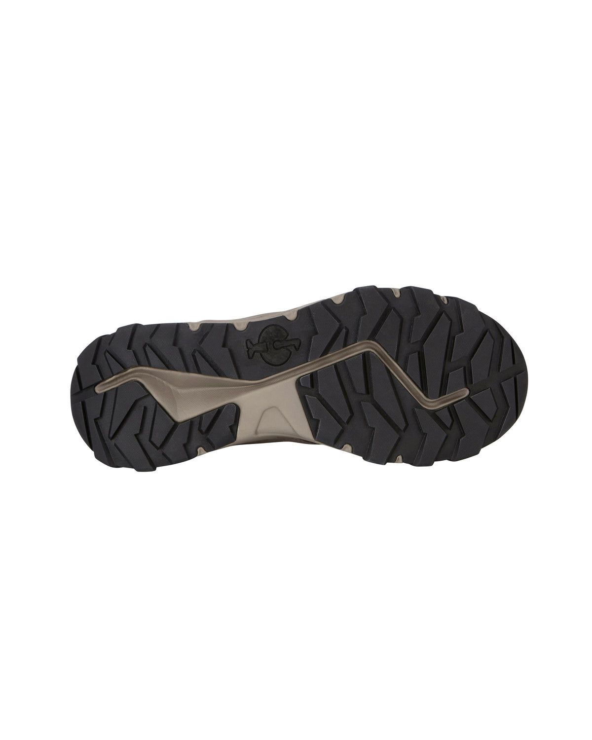 Outsole tread view of the STRAUSS Turin 6-inch Aluminum Toe Work Boot in Dolphin gray