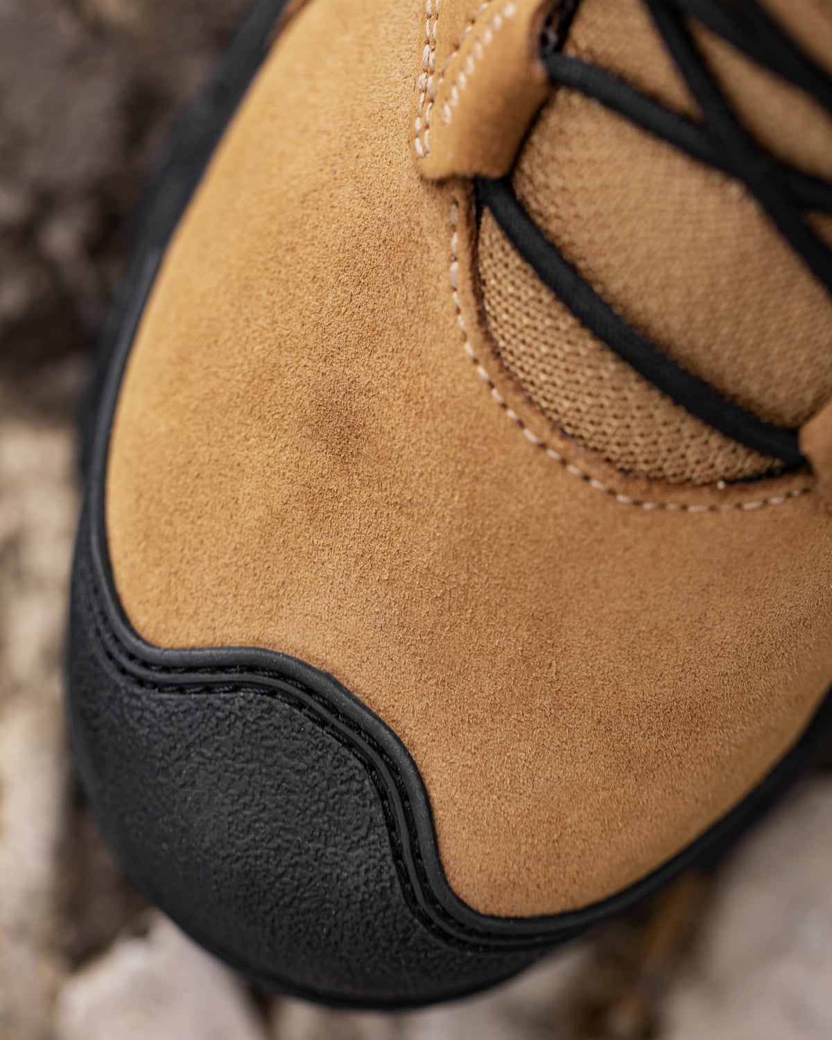 STRAUSS Turin 6-inch Aluminum Toe Work Boot in Almond brown shown in use on the job