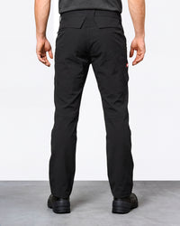 Utility Cargo Work Pants in black worn by a model, rear view