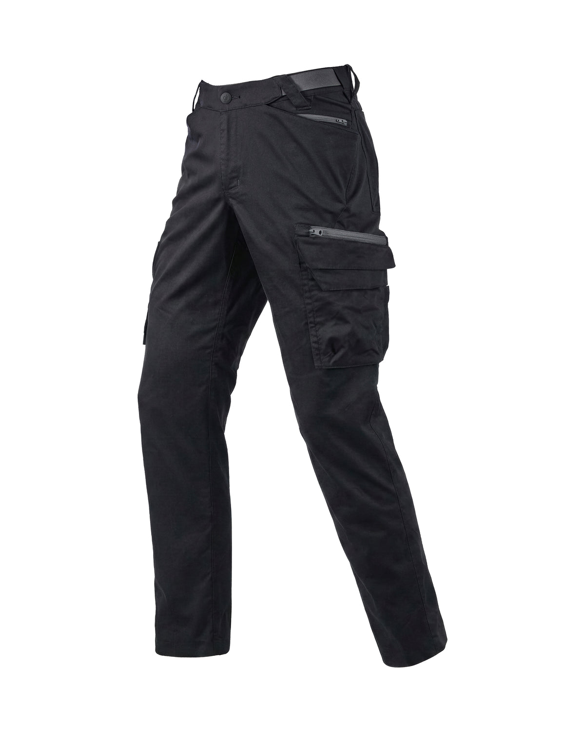 STRAUSS Cargo Pants e.s.trail pure in black/carbon gray, front view
