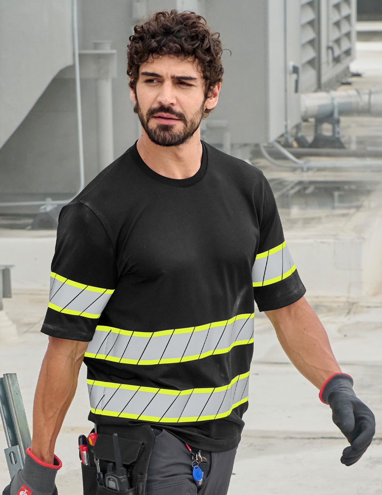 Lifestyle image of Enhanced Visibility Tee in black