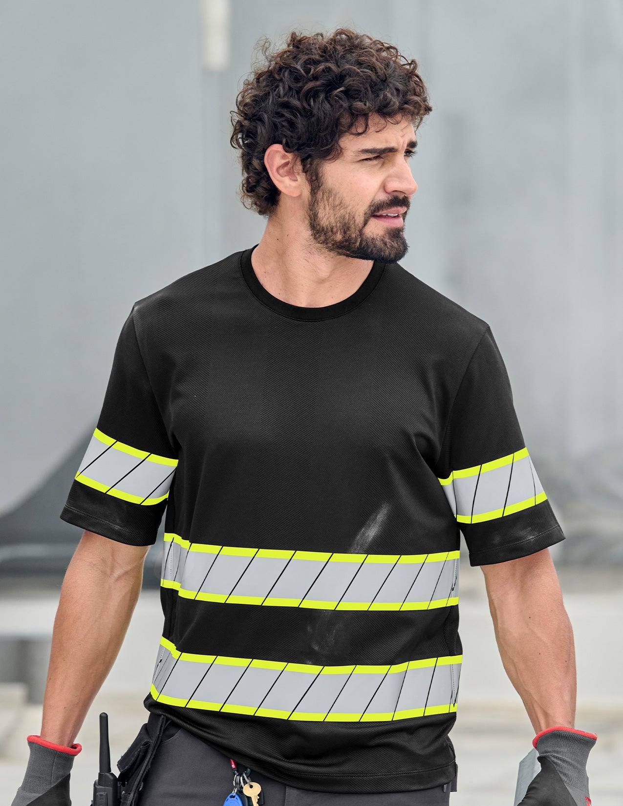 Lifestyle image of Enhanced Visibility Tee in black