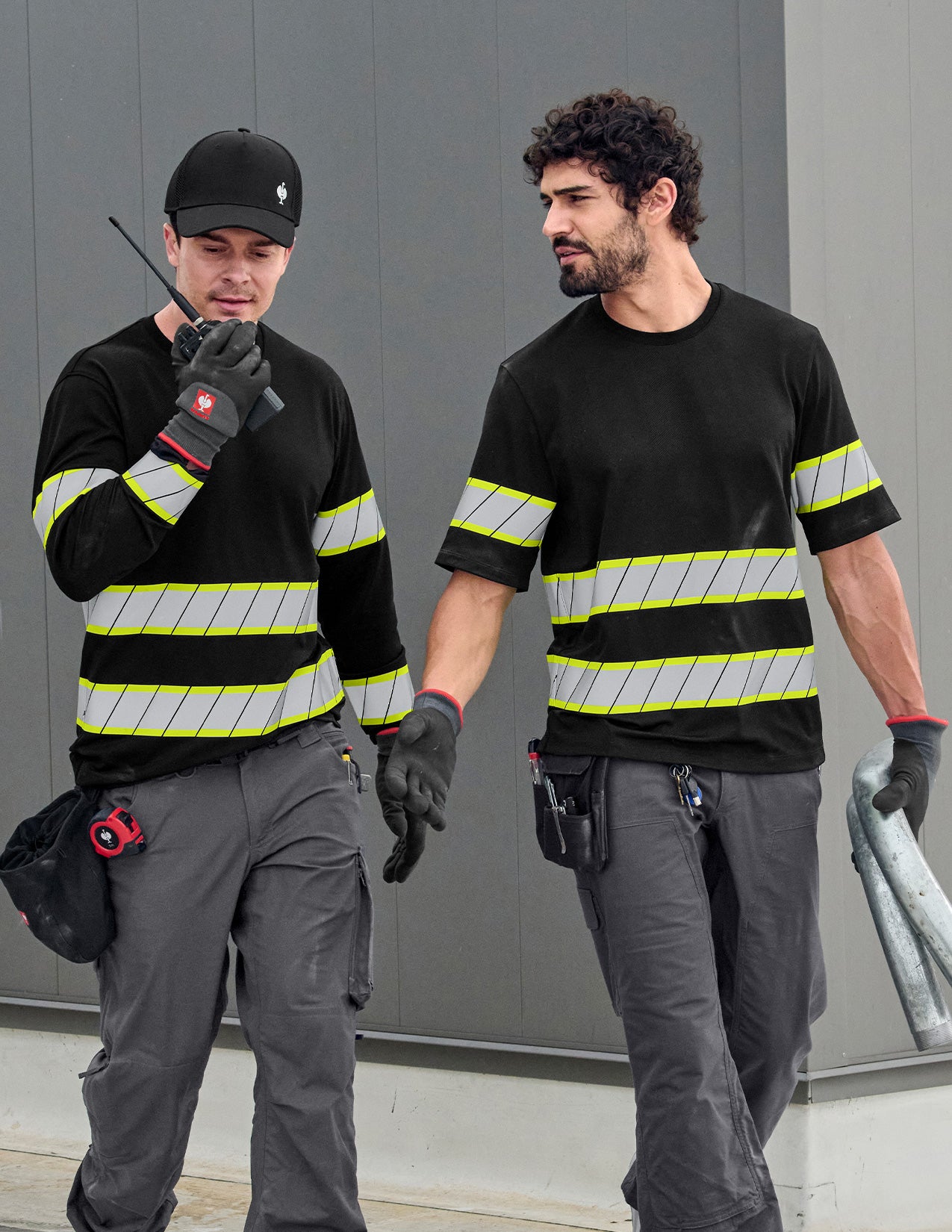 Lifestyle image of Enhanced Visibility Long Sleeve and Tee in black